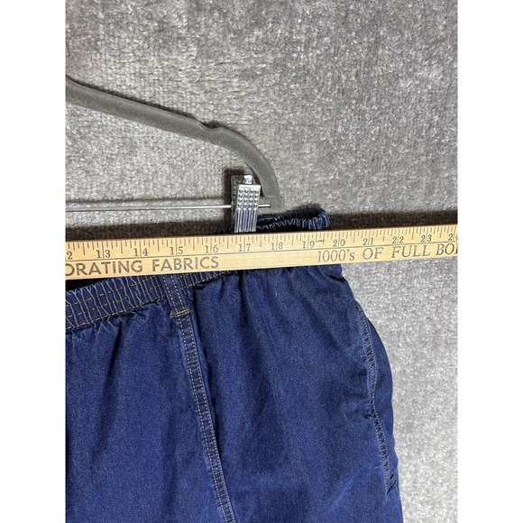 Roamans Elastic Waist Pull On Jeans Womens Size 28W Petite Blue Denim Pockets - Picture 5 of 8